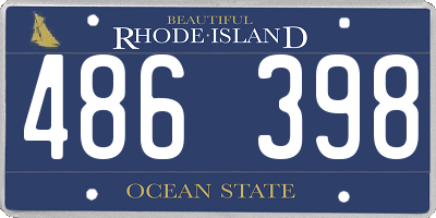 RI license plate 486398