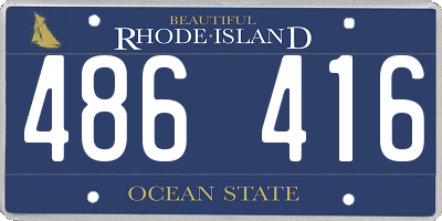 RI license plate 486416