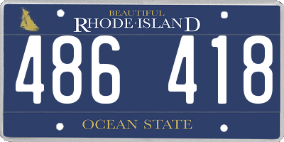 RI license plate 486418