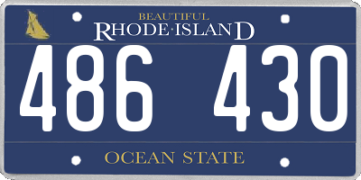 RI license plate 486430