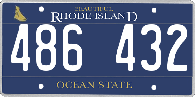 RI license plate 486432