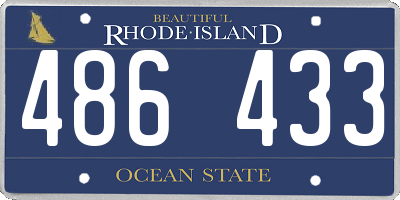 RI license plate 486433