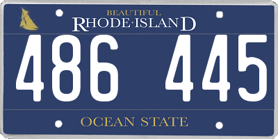 RI license plate 486445
