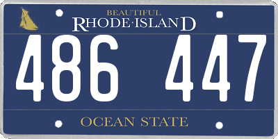 RI license plate 486447