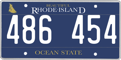 RI license plate 486454