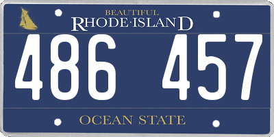 RI license plate 486457