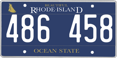RI license plate 486458