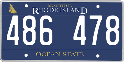 RI license plate 486478