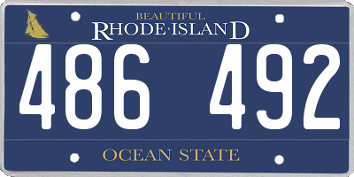 RI license plate 486492