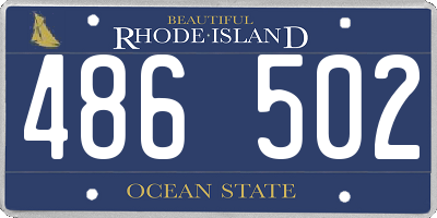 RI license plate 486502
