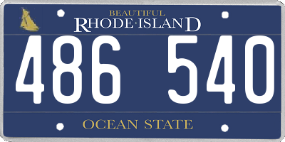 RI license plate 486540