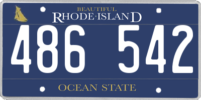 RI license plate 486542