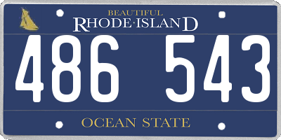 RI license plate 486543