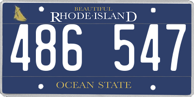 RI license plate 486547