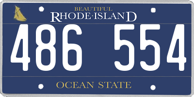 RI license plate 486554