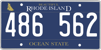 RI license plate 486562