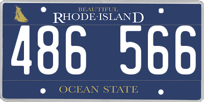 RI license plate 486566