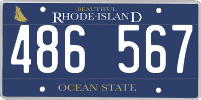 RI license plate 486567