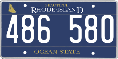 RI license plate 486580