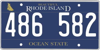 RI license plate 486582