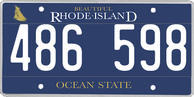 RI license plate 486598