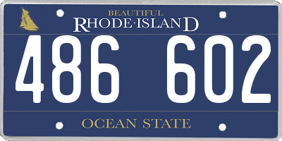 RI license plate 486602