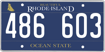 RI license plate 486603
