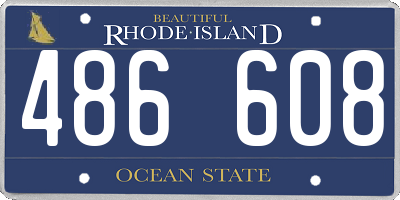 RI license plate 486608