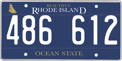 RI license plate 486612