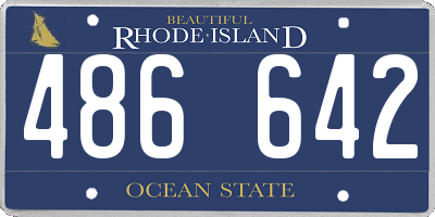 RI license plate 486642