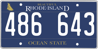 RI license plate 486643