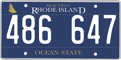RI license plate 486647