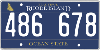 RI license plate 486678
