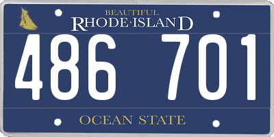RI license plate 486701