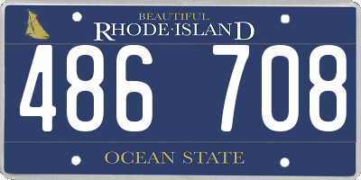 RI license plate 486708