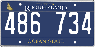 RI license plate 486734