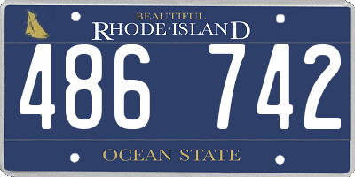 RI license plate 486742