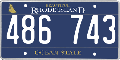 RI license plate 486743
