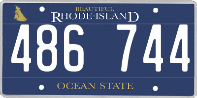 RI license plate 486744