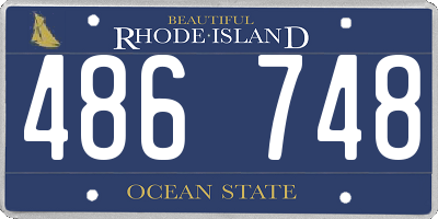 RI license plate 486748