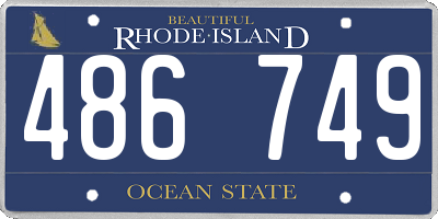 RI license plate 486749