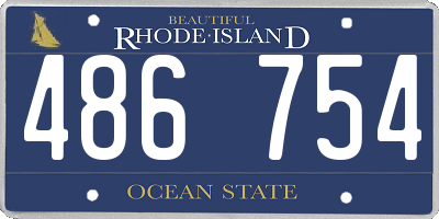RI license plate 486754