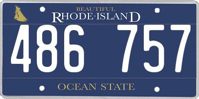 RI license plate 486757