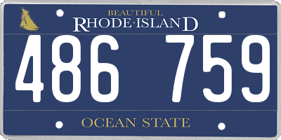 RI license plate 486759
