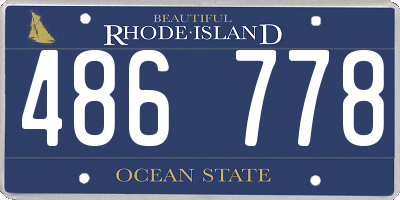 RI license plate 486778