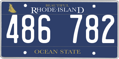 RI license plate 486782