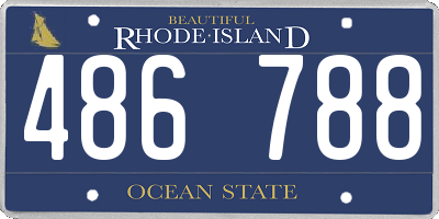 RI license plate 486788