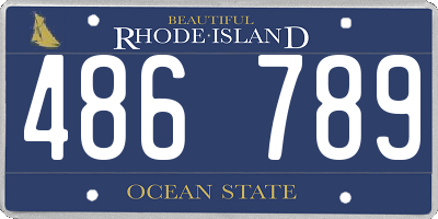 RI license plate 486789