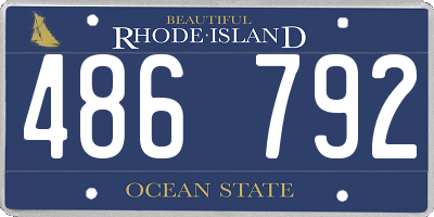 RI license plate 486792