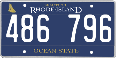 RI license plate 486796